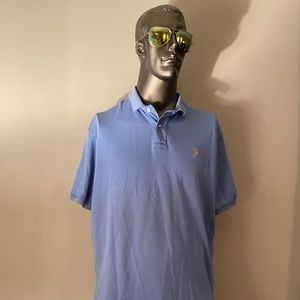 $20 Men’s Ralph Lauren Polo XL. Light Blue/orange logo